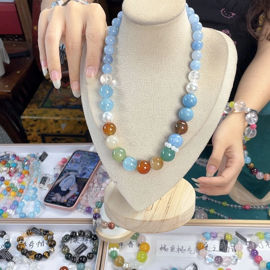 水晶手链银S925镀金镶嵌