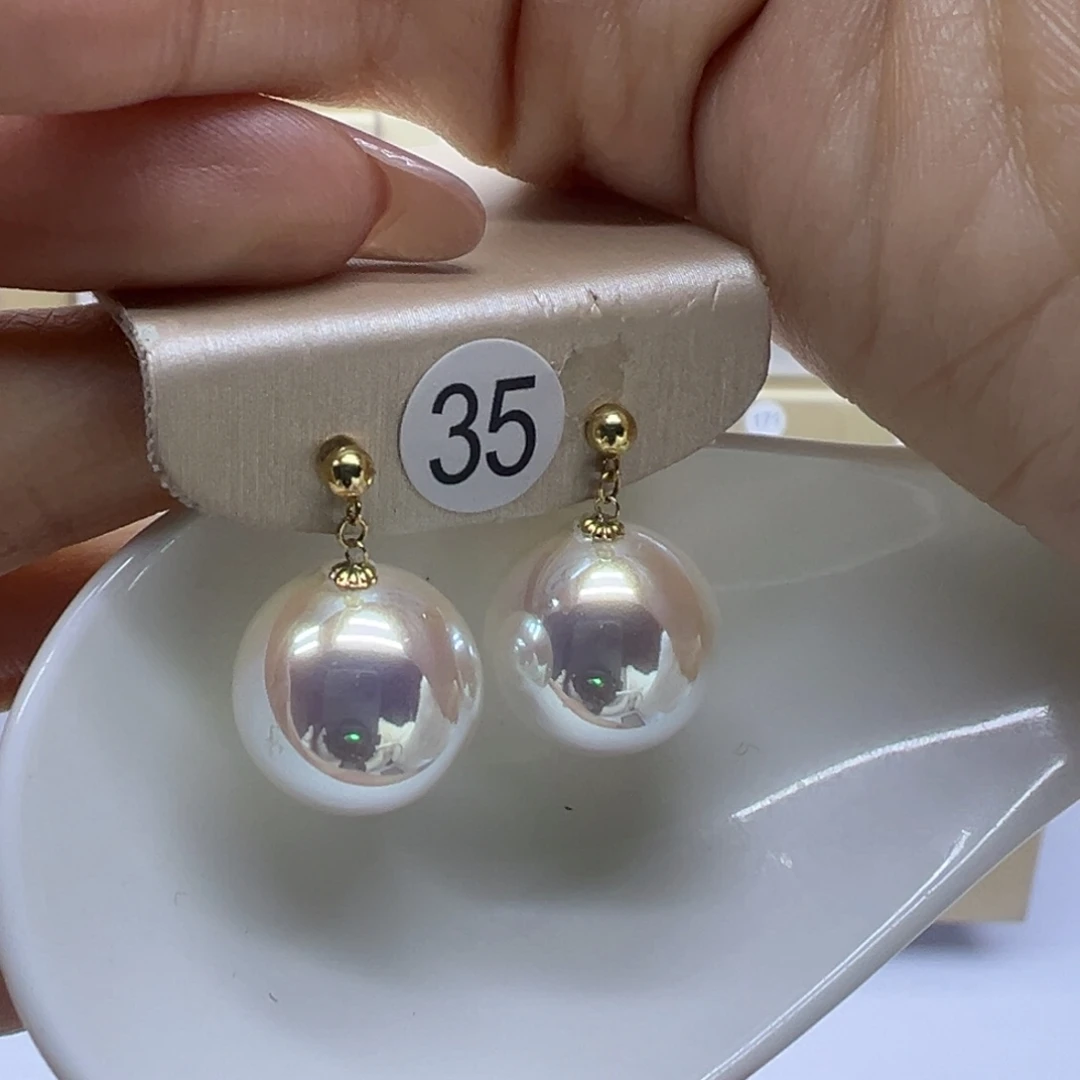 18K金镶嵌耳饰淡水珍珠