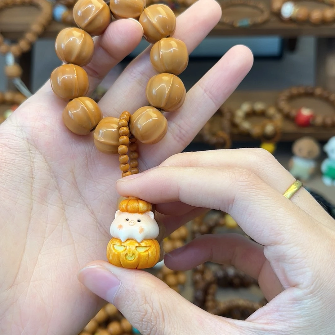 猴头核桃手串孩*泼搭配柿子猪