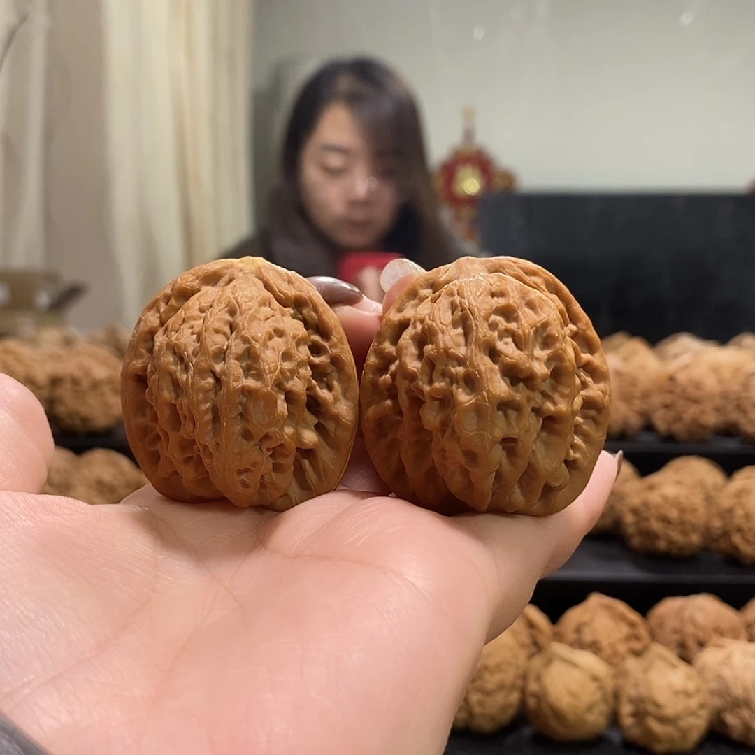 把件文玩核桃38金公子有黄