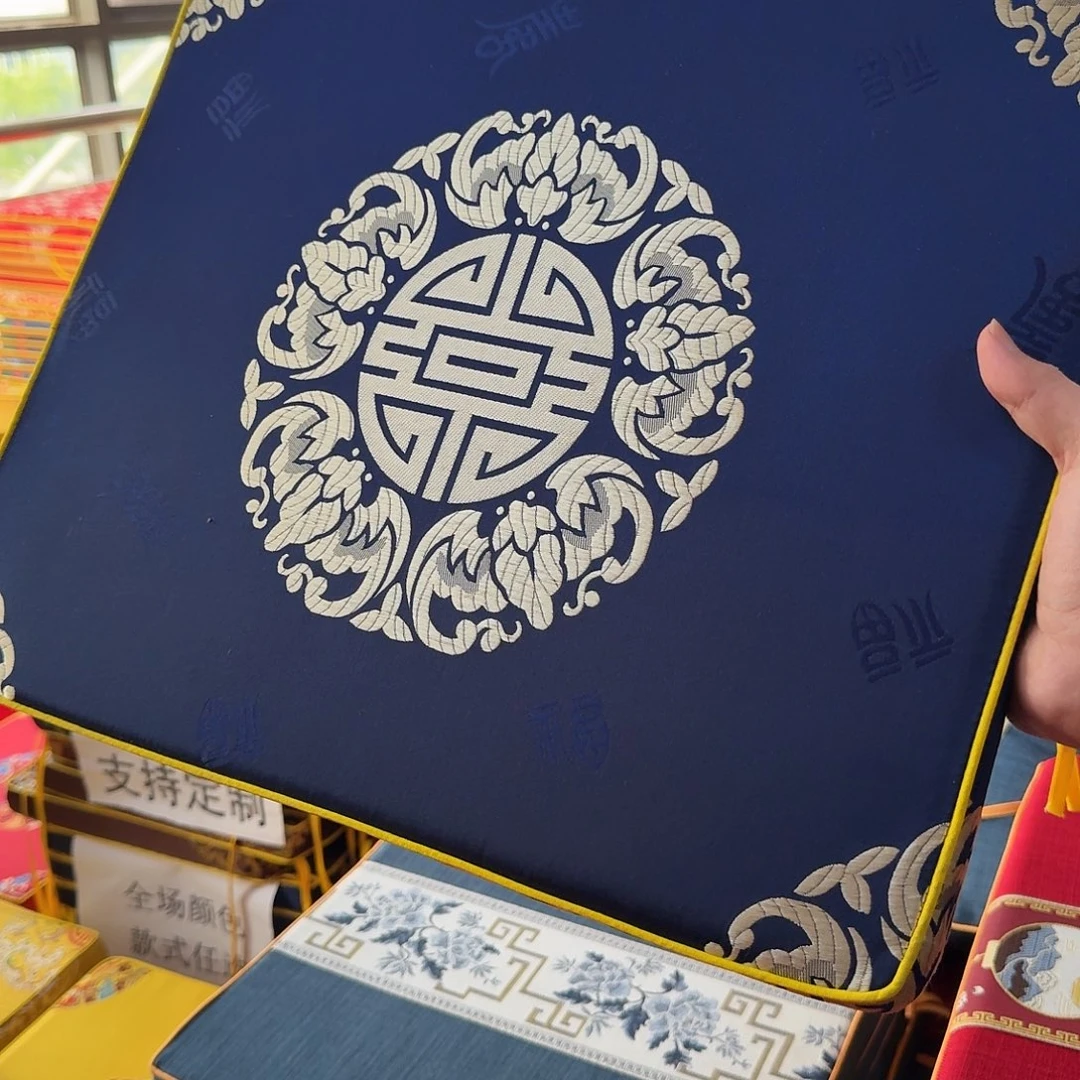 棉麻5cm福寿蓝色定做