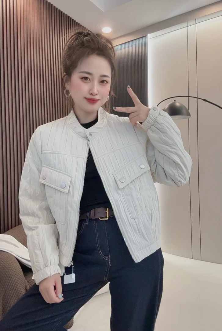 8112小众设计师款夹棉纹理感短款外套夹克