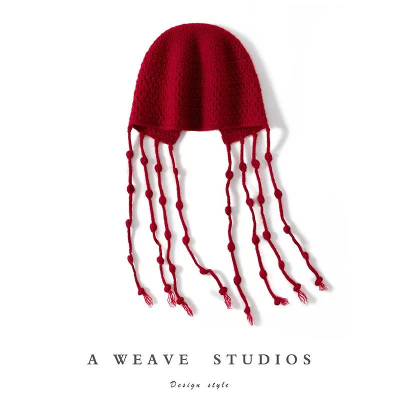 纯手工山羊绒帽子  流苏帽子  583