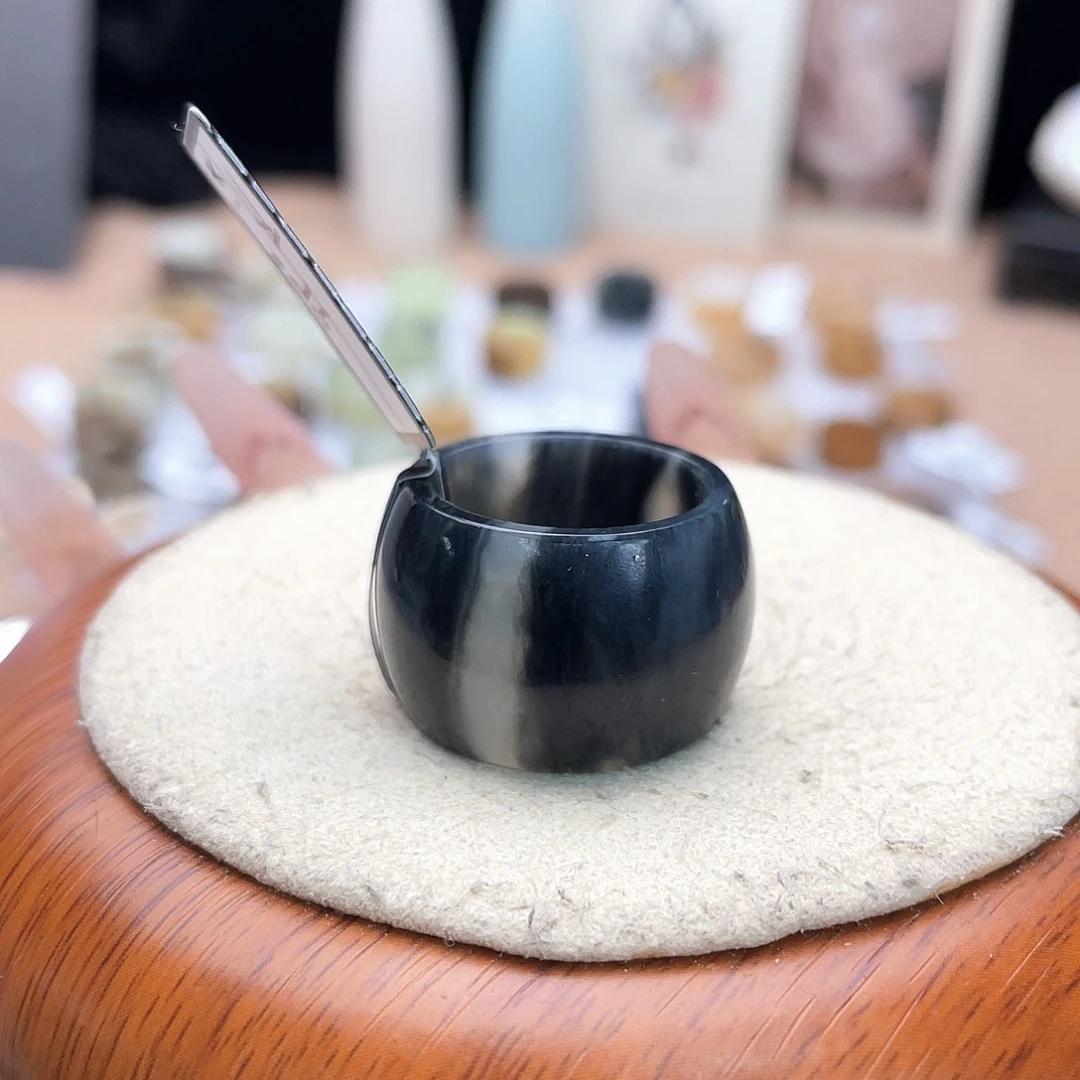 未镶嵌戒指和田玉（糖玉）c68青花墩墩18.2不退货