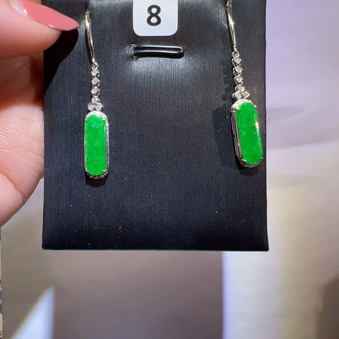 翡翠颈饰18K金镶嵌耳环