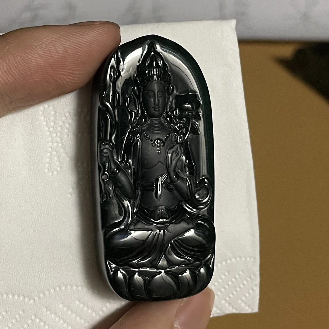 天然翡翠a货 虚空藏菩萨玉坠n4