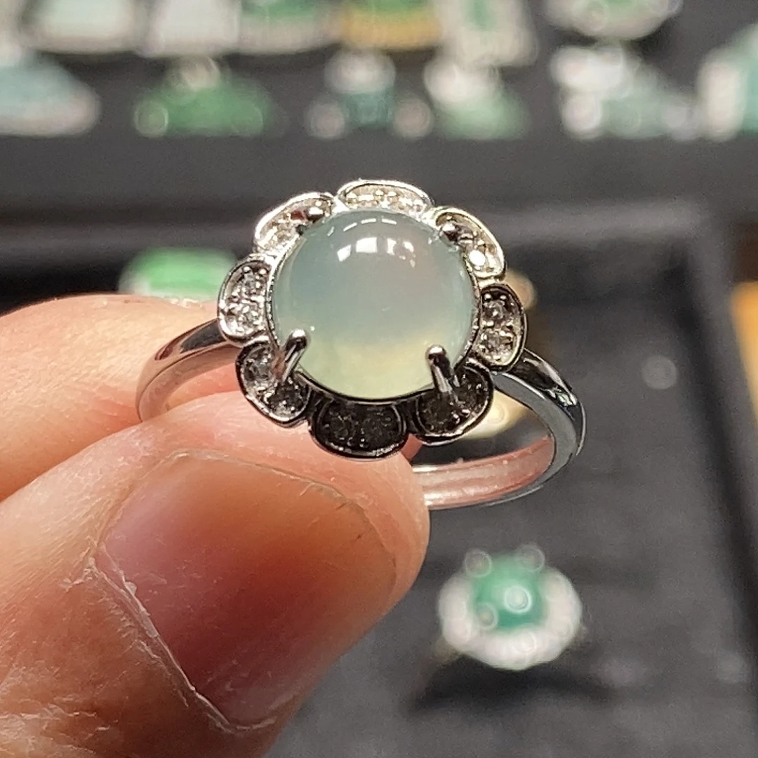 翡翠银S925镶嵌戒指