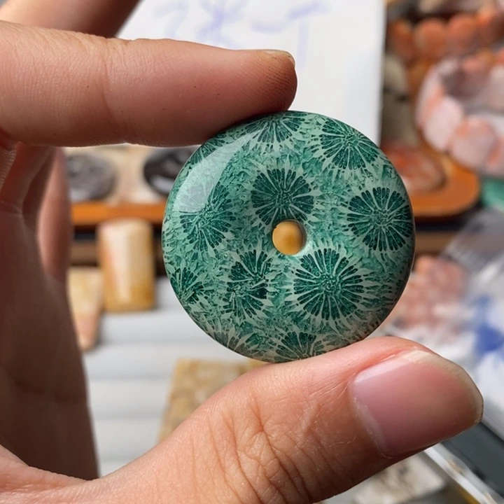 格***珠硅化玉未镶嵌珊瑚玉