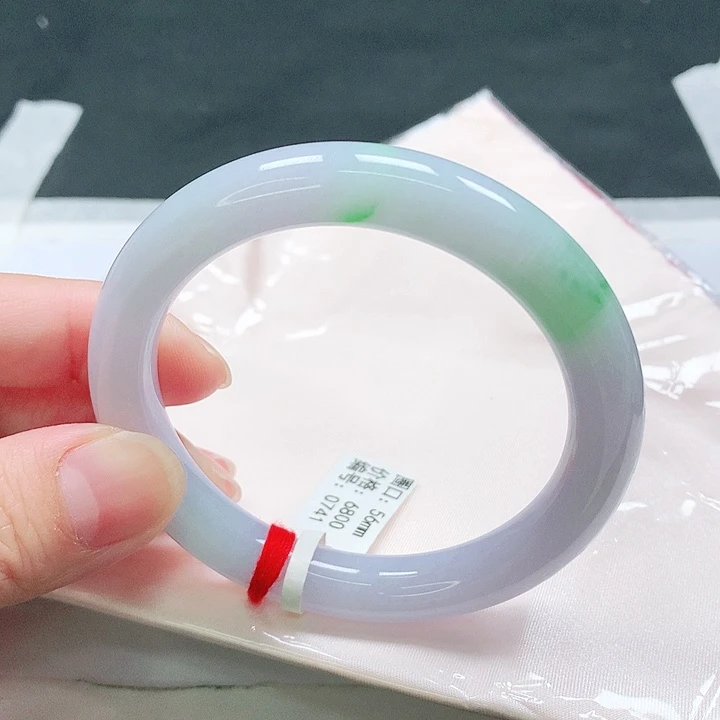 翡翠未镶嵌手镯圆条56