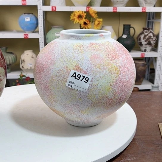 瓶陶瓷花瓶摆件摆件高27口12。979