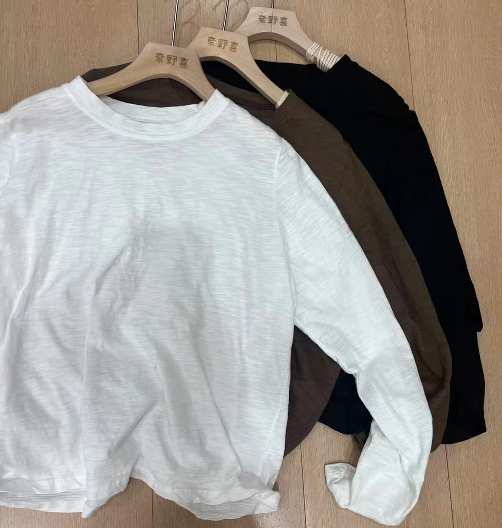 【奈野喜】韩国正品代购/ 净版竹节棉长袖T【NO退NO换】