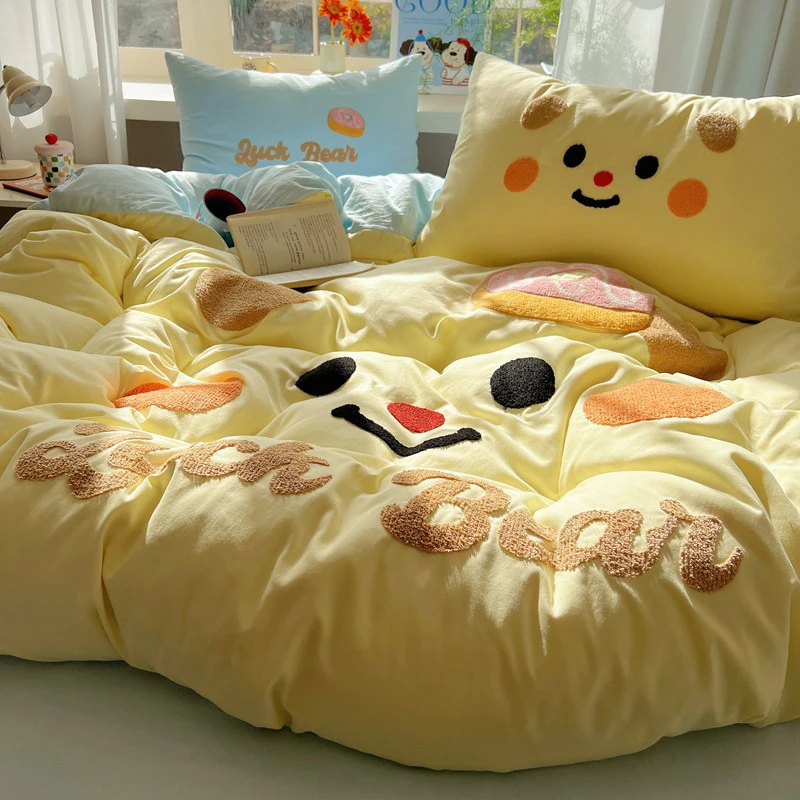 全棉2025新款纯棉卡通被套床单被罩学生宿舍三件套