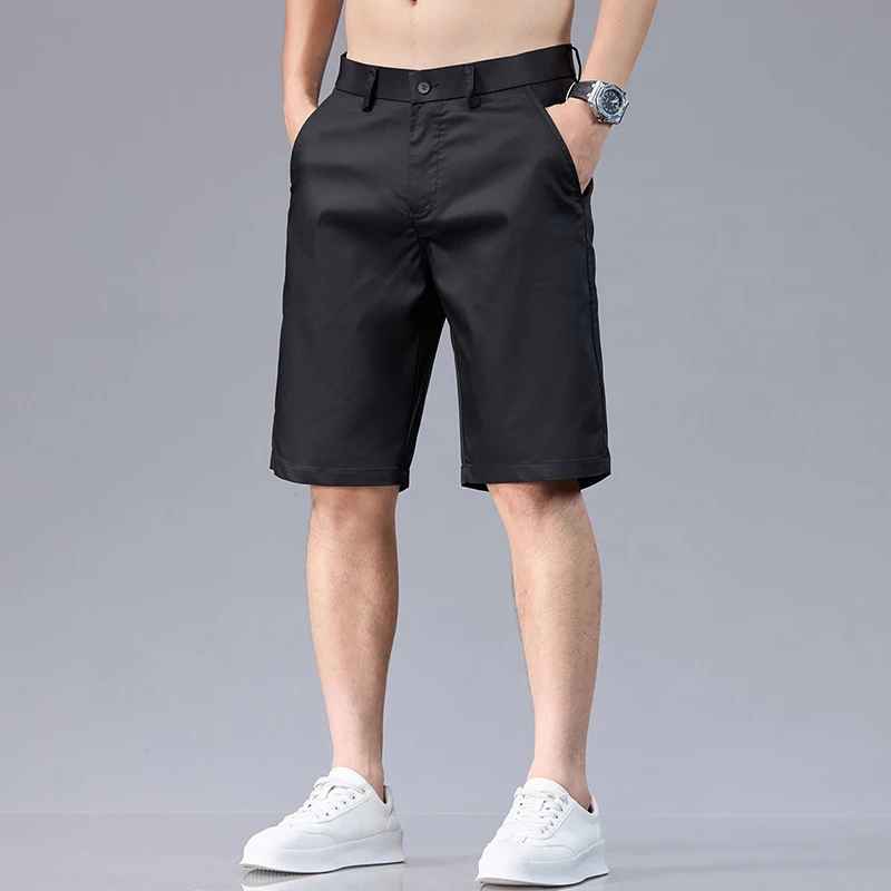 啄木鸟新型竹纤维休闲短裤男士春夏季新款纯色中裤多色系五分裤