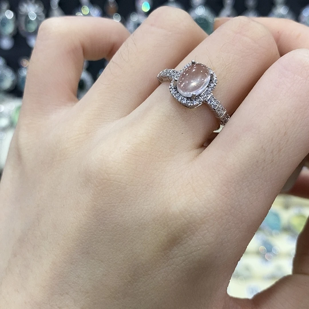 银S925镶嵌戒指芙蓉石