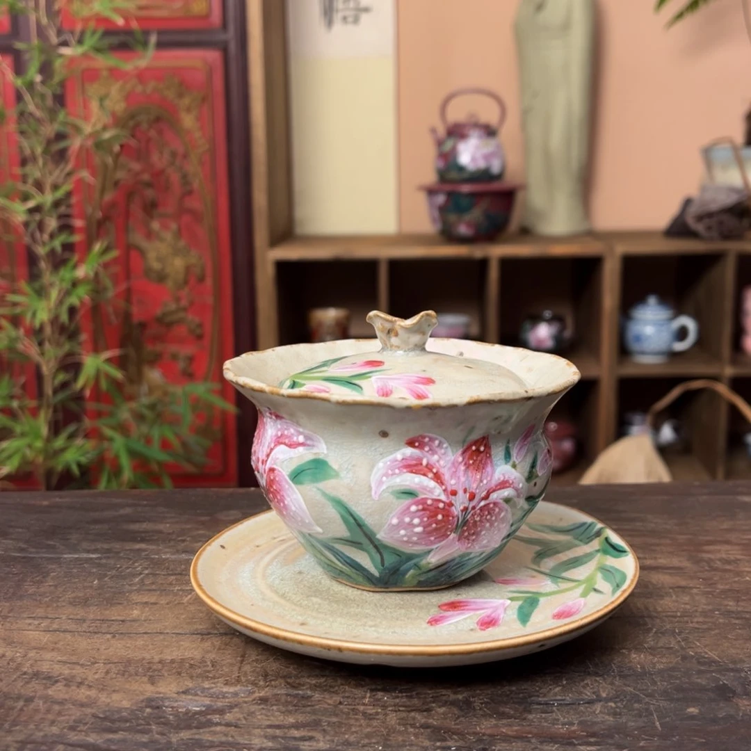 杯柴烧手工手绘陶瓷