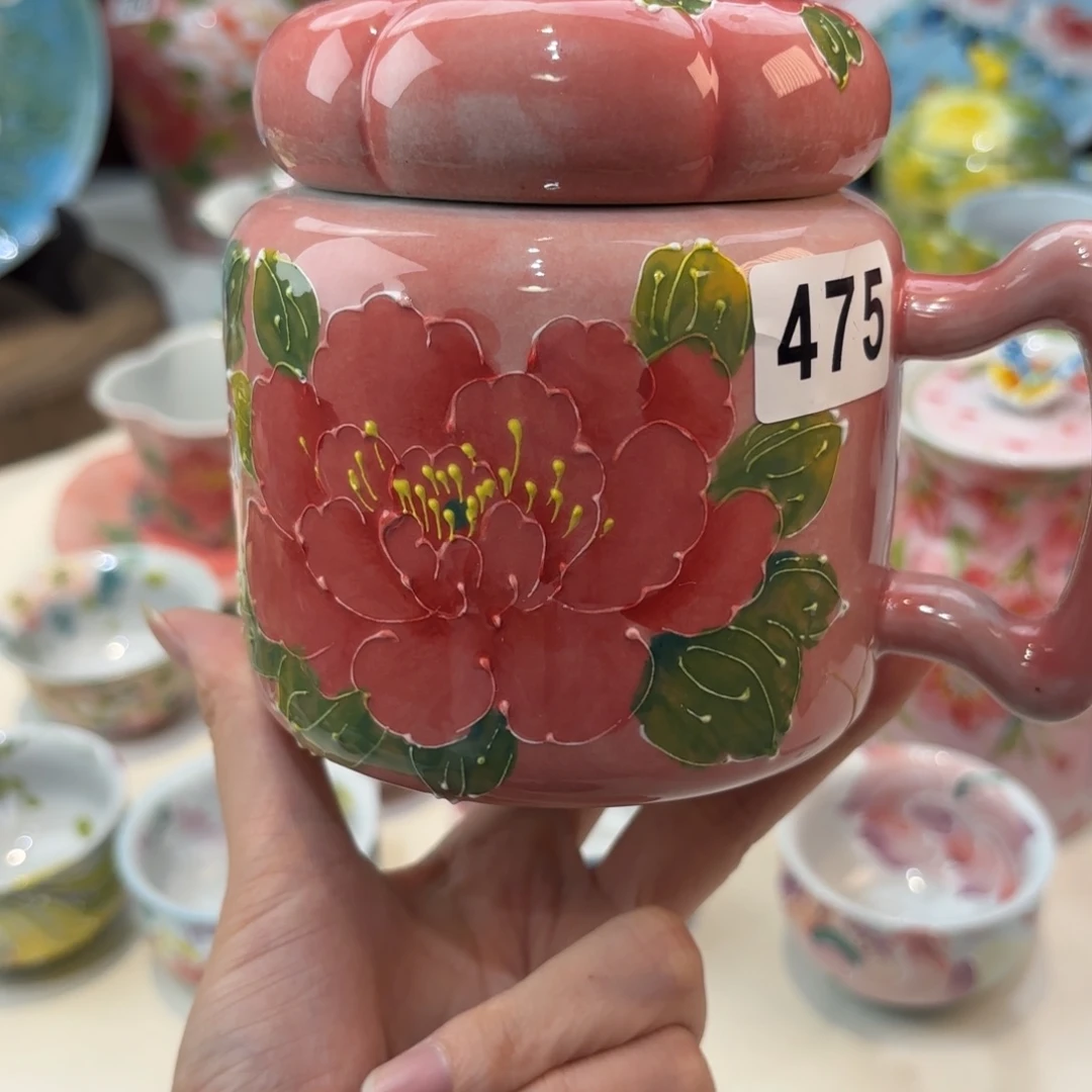 瓷片景德镇手绘高温釉下彩陶瓷茶具