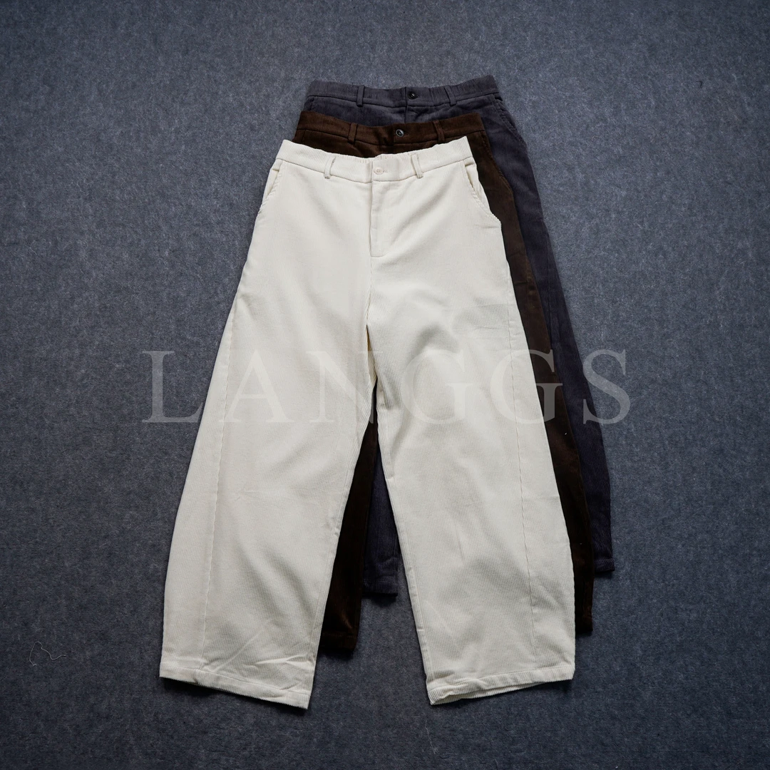 LANGGS&浪叔 25秋季新款百搭复古灯芯绒直筒显瘦休闲裤-K632