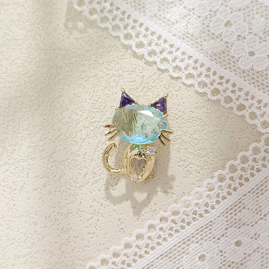 铜合金合成锆石胸针 WASLX-000118 【梦蓝】 胸针轻奢百搭精致