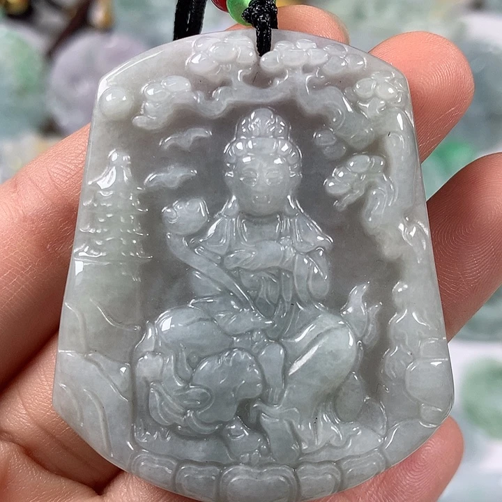 翡翠未镶嵌颈饰文殊菩萨福利