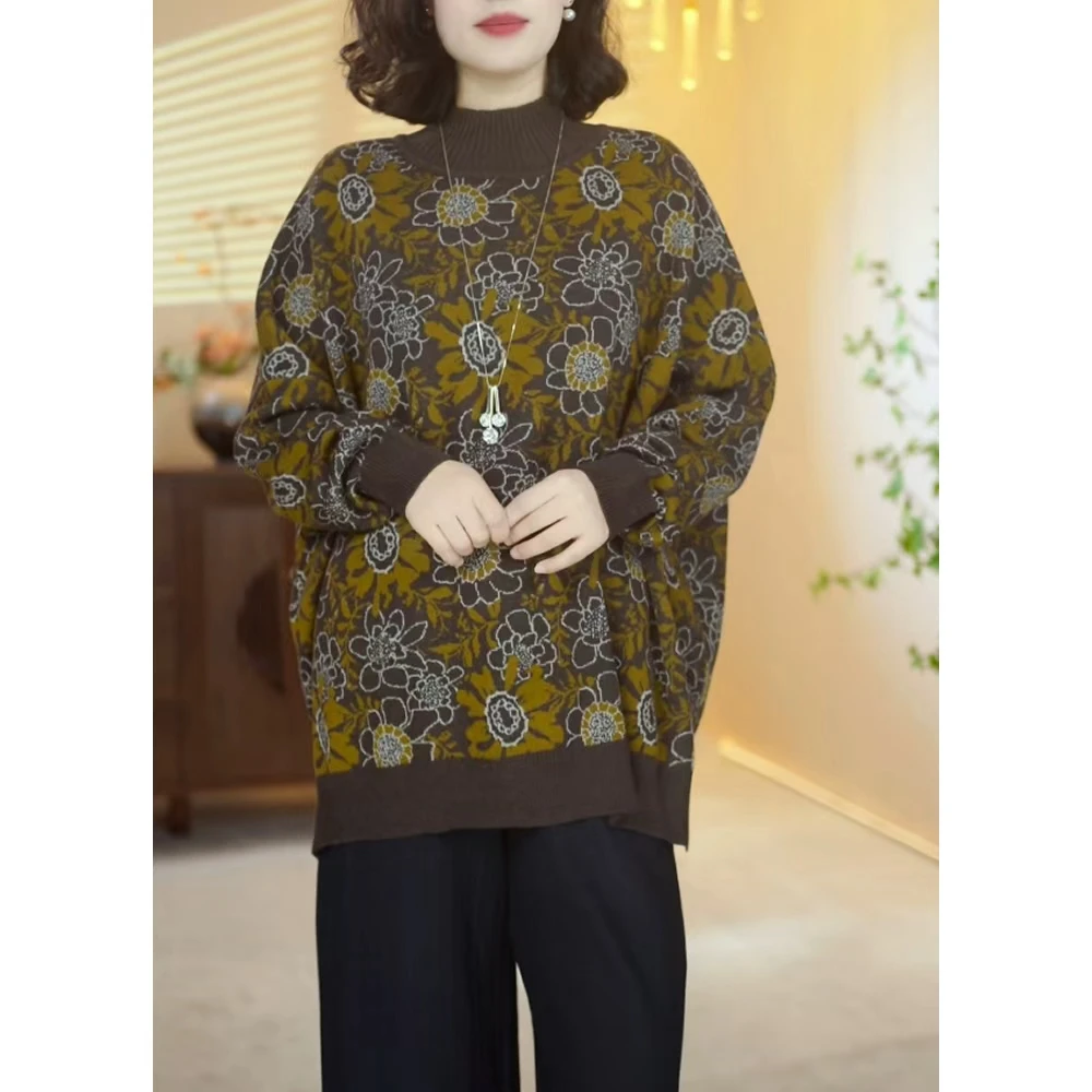 【X243】2025新款时尚百搭宽松针织显瘦洋气上衣