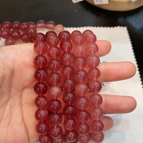 【闪购商品】未镶嵌手链水晶—福利卡10天然草莓晶手串