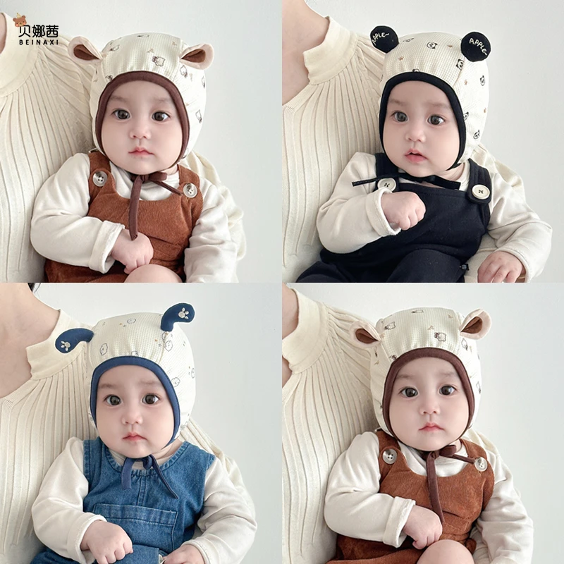 Beinaqian/贝娜茜婴儿帽子春秋季薄款护囟门帽宝宝男韩版胎帽冬季