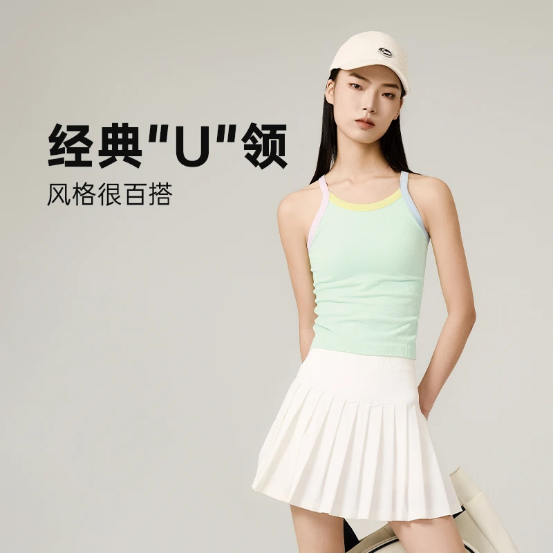 LPP健身衣三色撞色多巴胺肩带修身圆领瑜伽健身运动背心WX1126