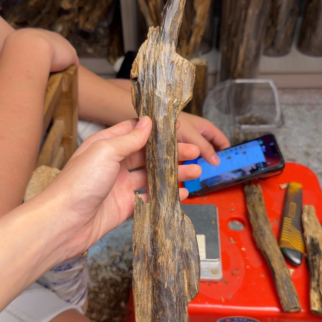 沉香碎屑沉香白棋块料79克