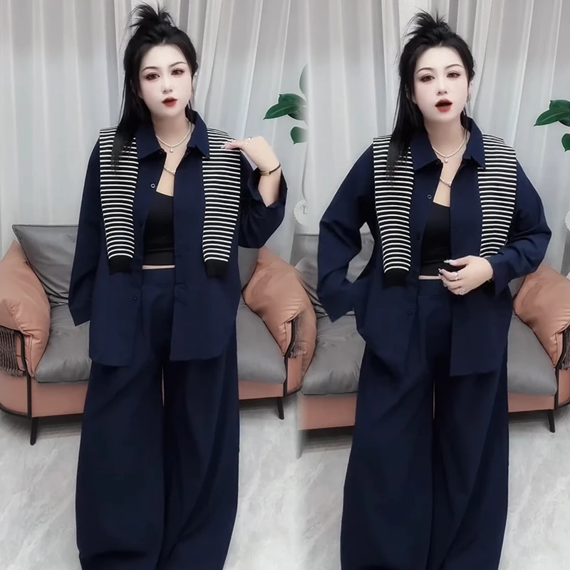 2025秋季新款时尚显瘦气质网红高档洋气女高级百搭宽松大码两件套