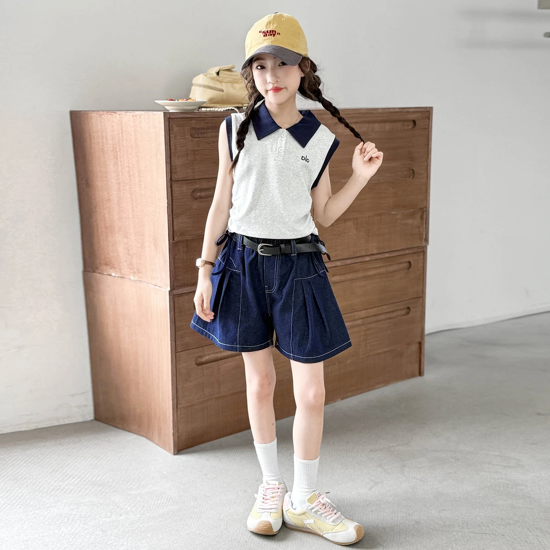 女童夏装2025新款小宝宝中大童韩版洋气儿童装百搭潮休闲女孩夏季