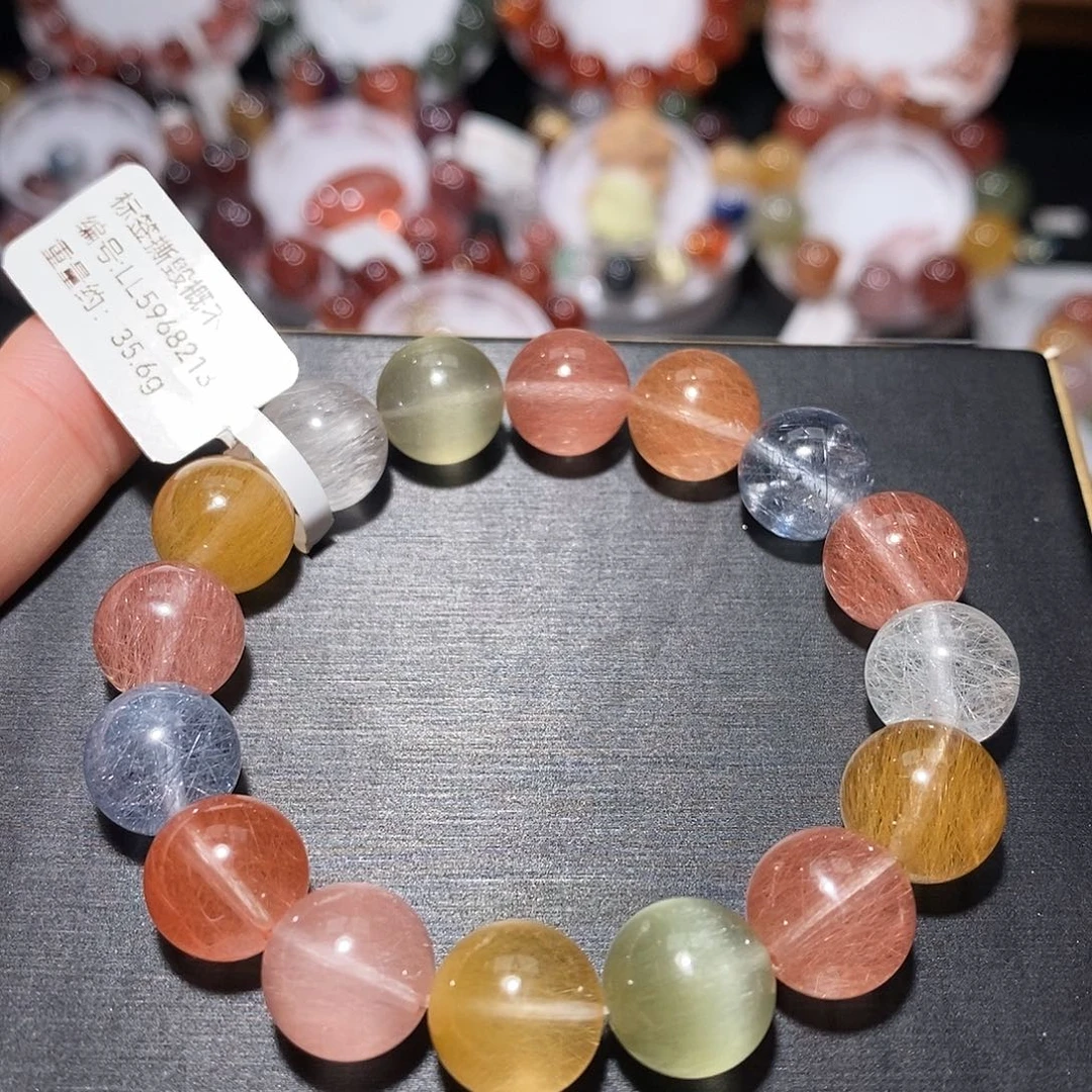 水晶手链未镶嵌F彩兔毛11.6