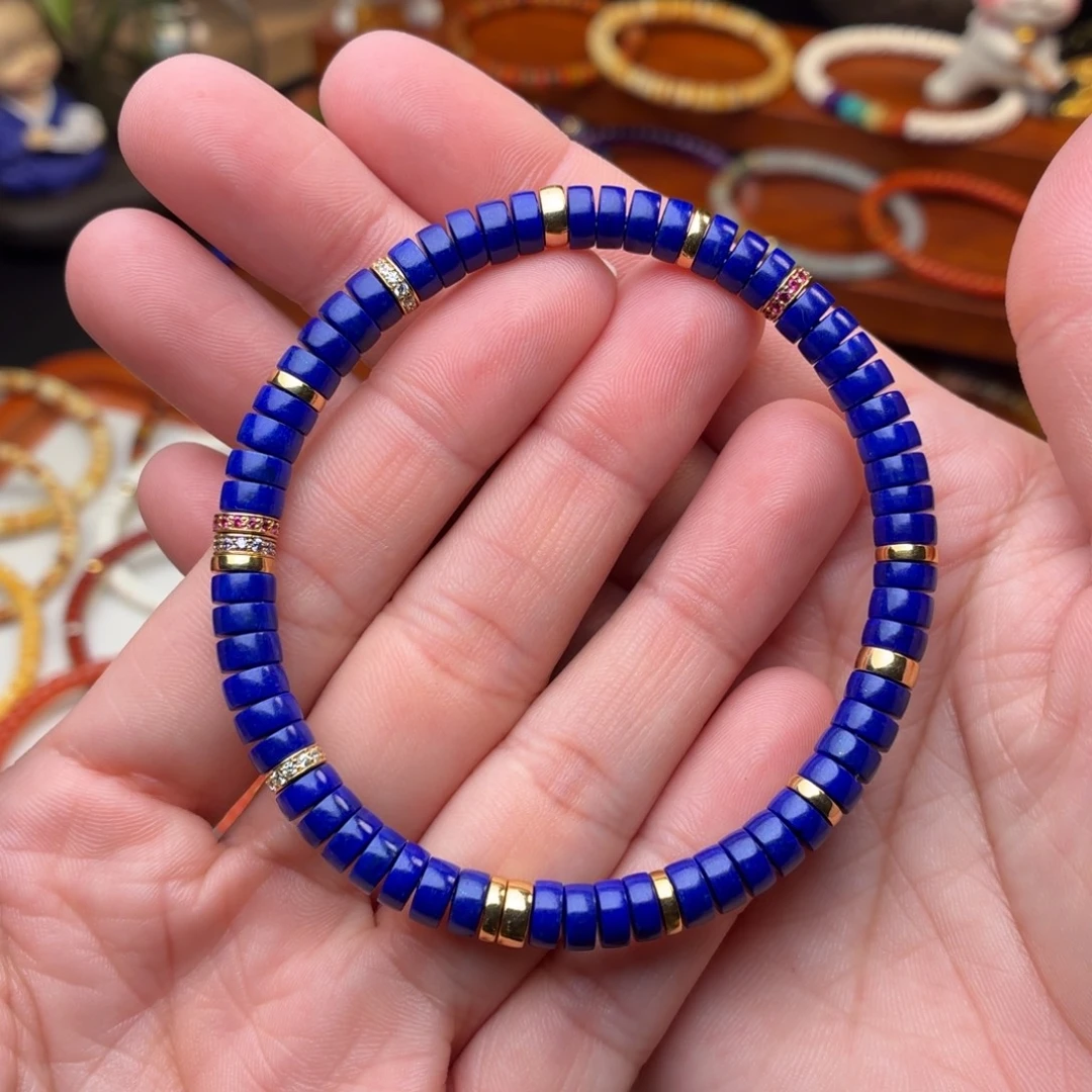 青金石未镶嵌手链男女