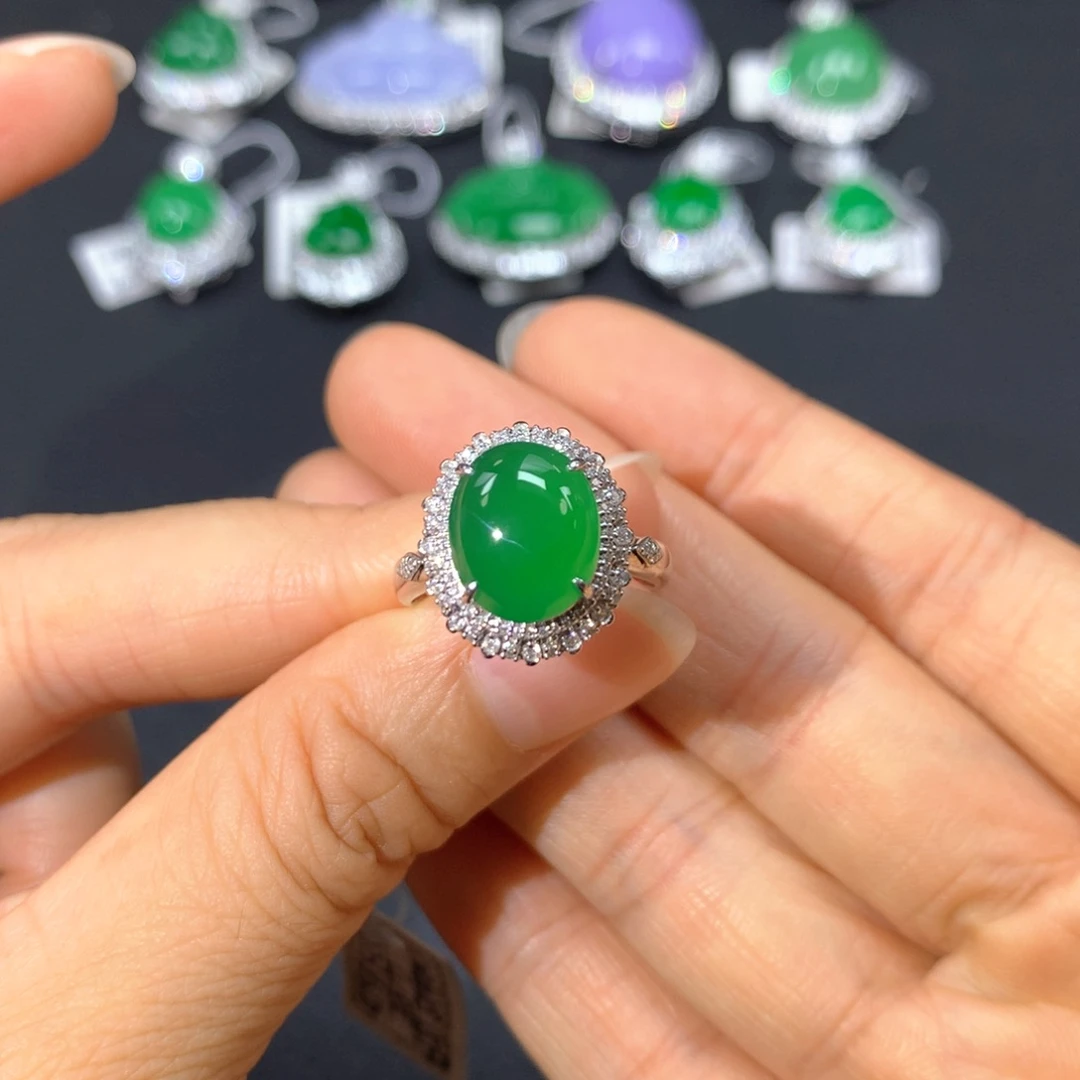 翡翠戒指18K金镶嵌两用款