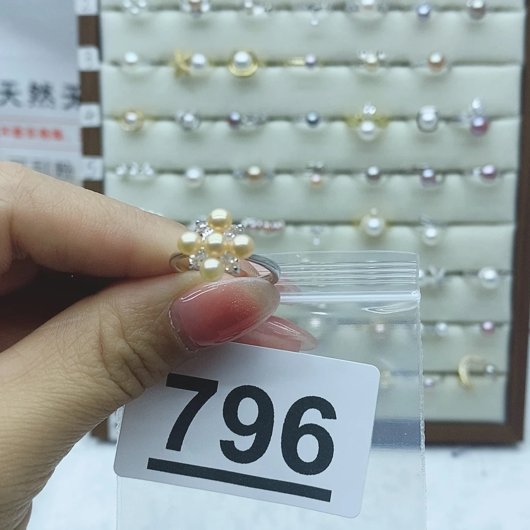 淡水珍珠戒指银S925镶嵌美**瑞796
