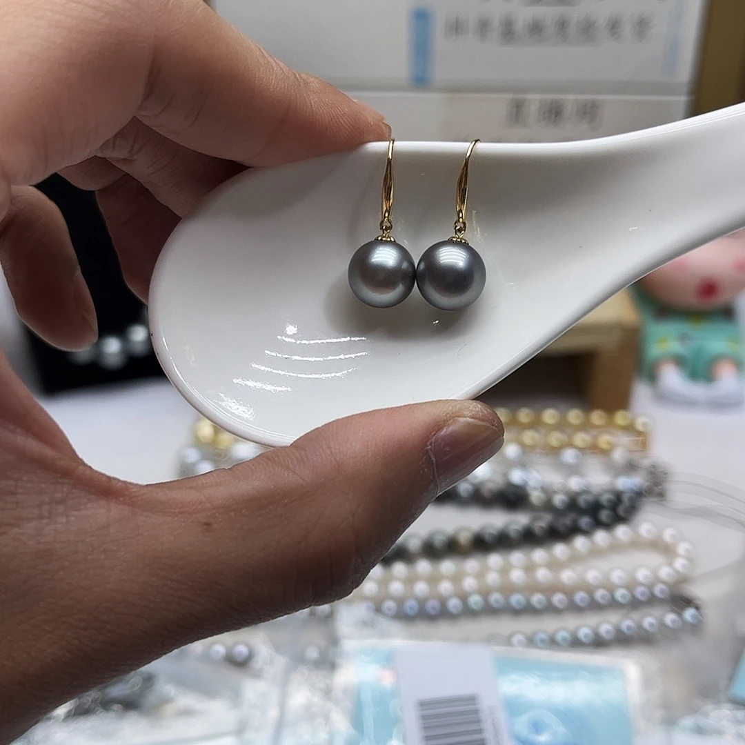 耳饰海水珍珠18K金镶嵌