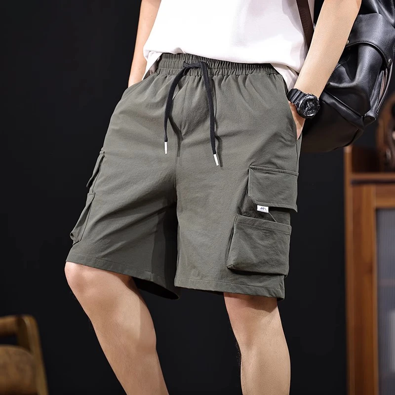 U&PURA冰丝速干弹力工装短裤男新款夏季外穿潮流男士休闲五分裤