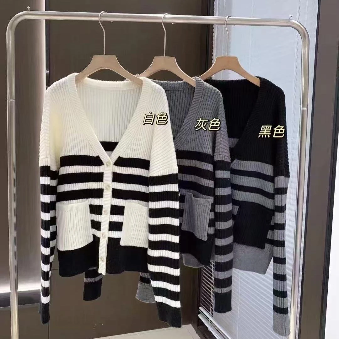2025条纹毛针织衫开衫时尚百搭气质 MHNZ0000H006