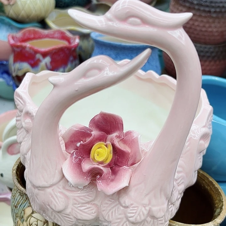 多肉绿植陶瓷花盆9.9包邮，有孔