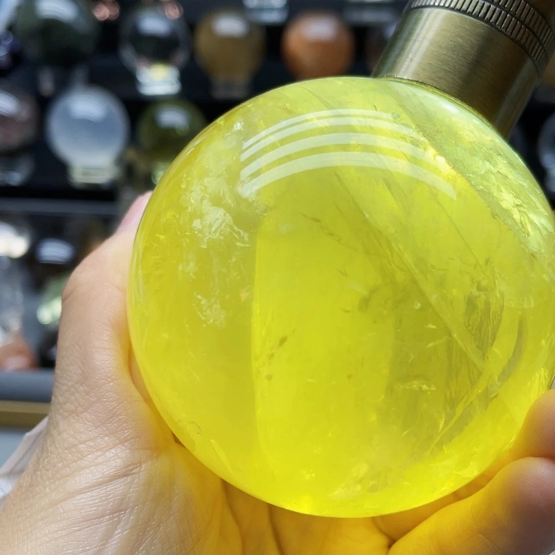未镶嵌珠宝半成品水晶天然黄水晶71mm