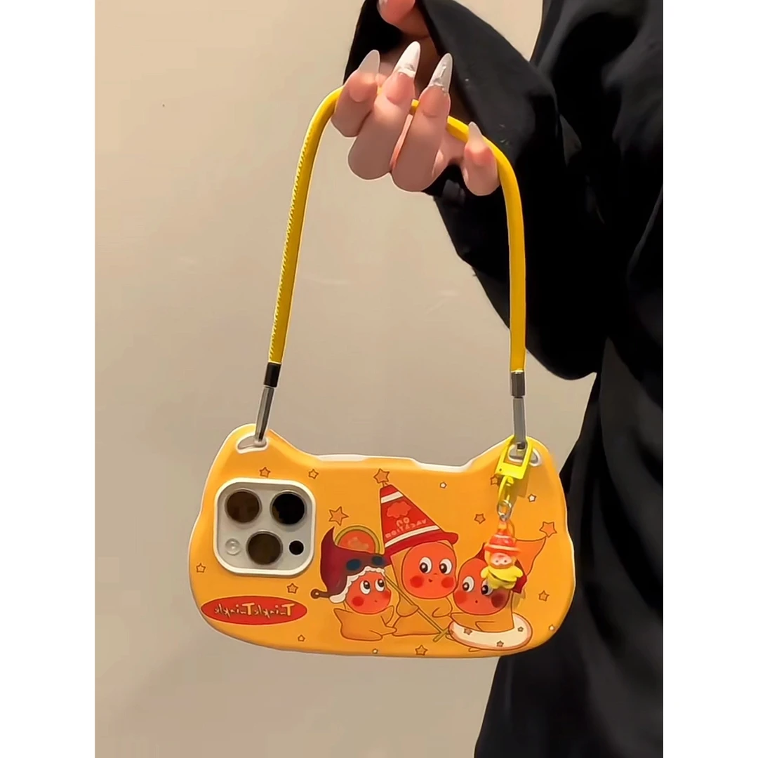 卡通可爱星星人手拎包适用苹果16手机壳iphone15promax新款14独特