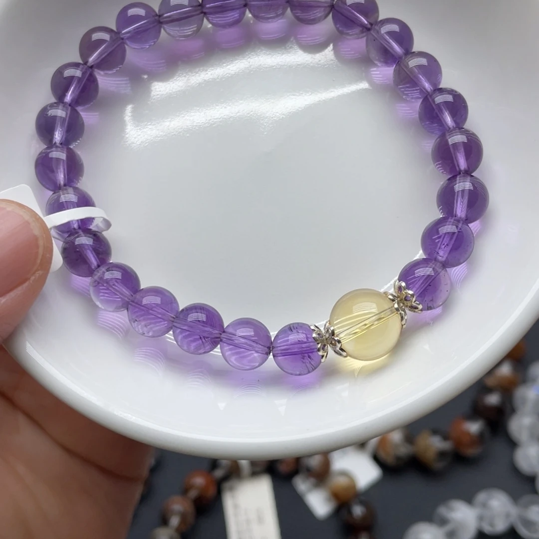 水晶手链未镶嵌逍****9紫水晶