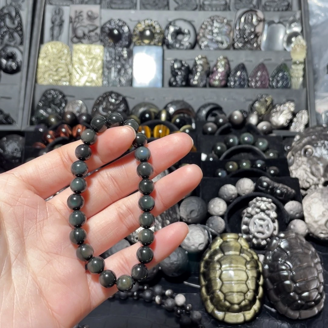 文***考黑曜岩未镶嵌珠宝奇石