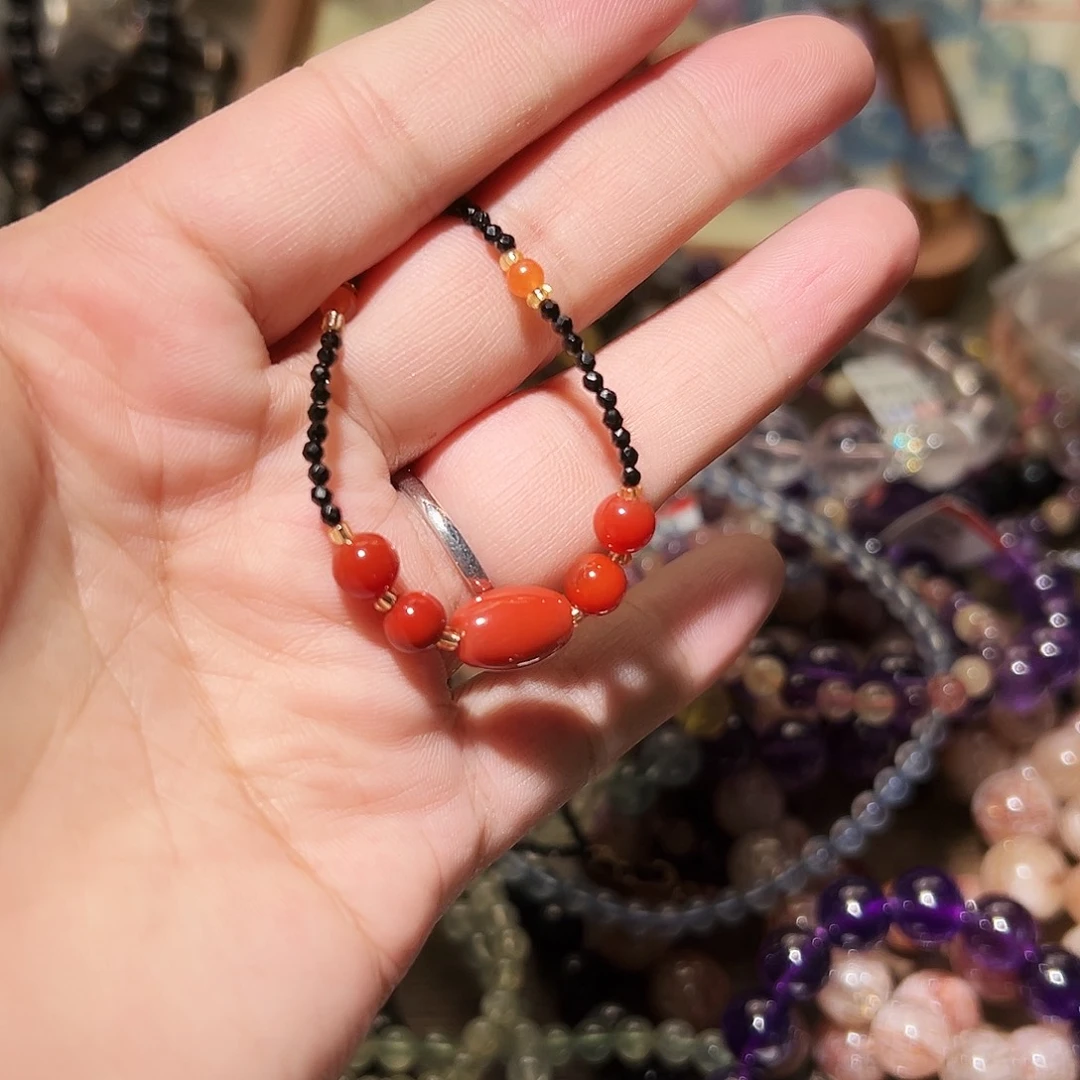 水晶手链未镶嵌南红锁骨链