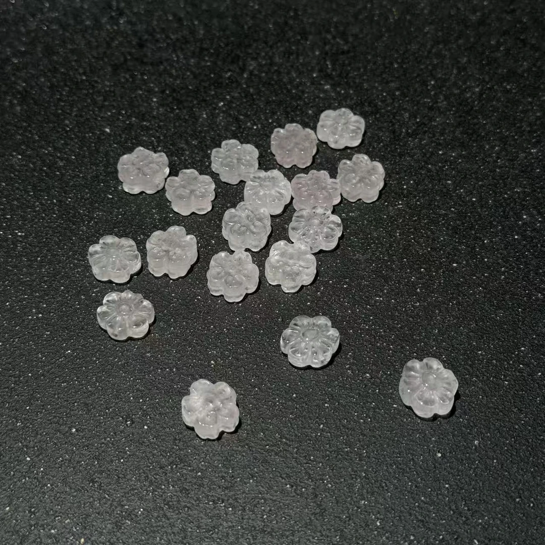 【云霞珠宝】粉水晶雕刻小花单珠DS112504-多样性发其一