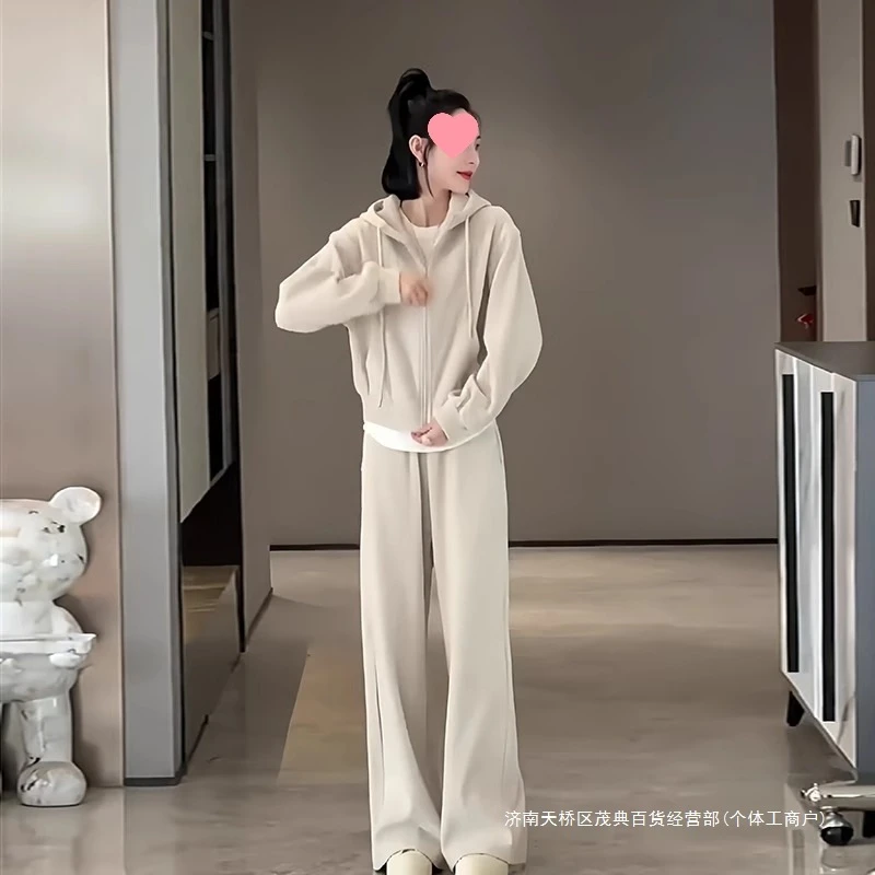 休闲秋冬运动套装卫衣百搭春季秋季休闲长裤直筒运动宽松
