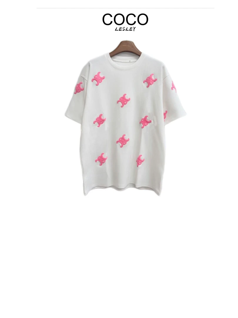 【薇姐专属】夏季塞林CE刺绣字母宽松T恤