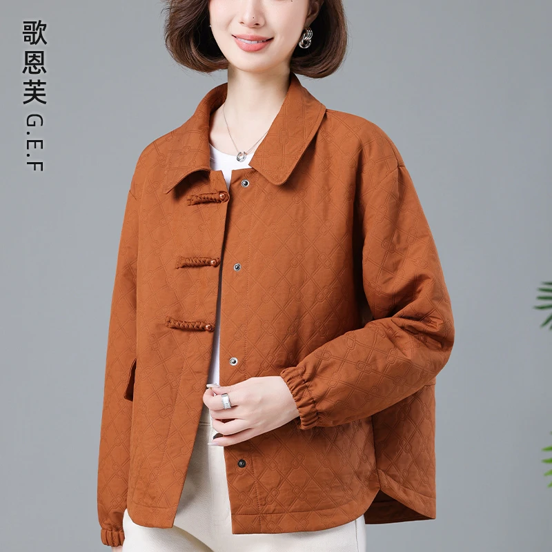新中式国风外套女2025新款小个子洋气减龄中老年妈妈休闲夹克上衣