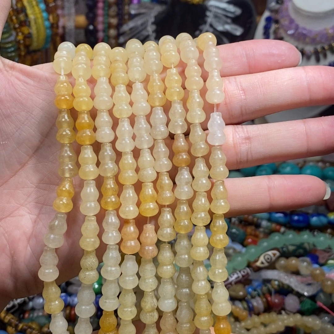 未镶嵌，金丝玉葫芦8mm，石英质玉