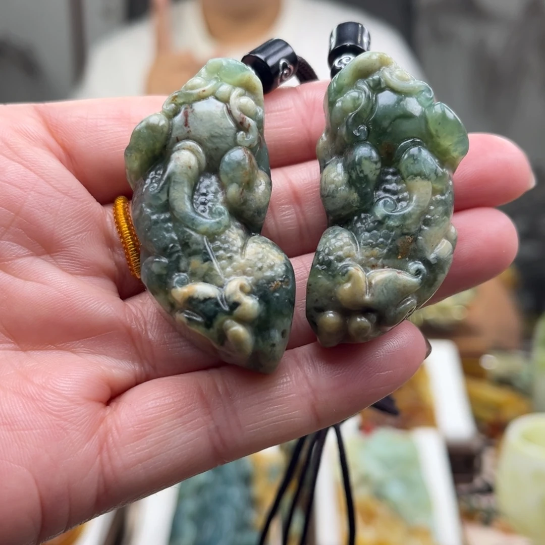 岫玉未镶嵌挂件挂件