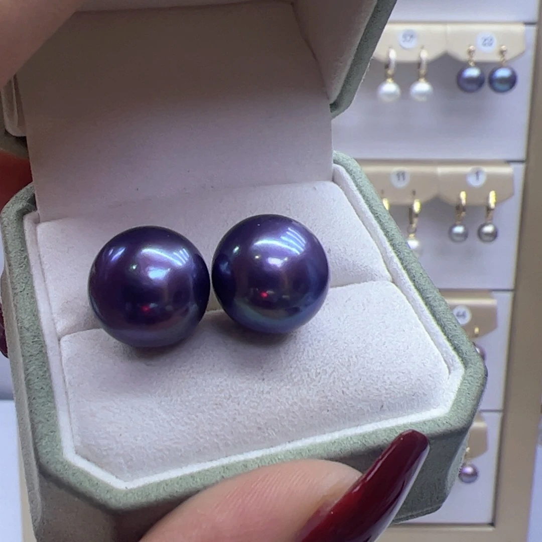 淡水珍珠耳饰银S925镶嵌